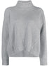 jersey de cuello alto de mezcla de seda y lana